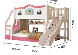 Letto a Castello per Bambini in Legno di Palissandro con Scivolo, Design Moderno Europeo Confortevole Stile <span class=keywords><strong>Principessa</strong></span> - Product Image 6