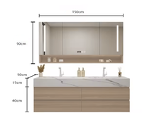 Ensemble de meubles de salle de bain : Meuble sous-vasque intégré et meuble-lavabo pour toilettes
