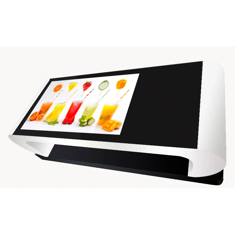 Various shapes customized 55 inch indoor android interactive table arc shape multi touch screen game table