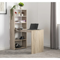 Bureau d'angle en L de luxe français avec étagère intégrée, en bois, pour ordinateur et maison, avec armoire