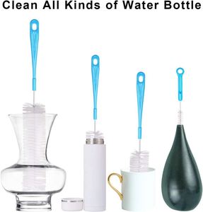 Long Handle <b>Cleaning</b> <b>Brushes</b> 4 Pack of Nylon Bristle Bottle and Cup <b>Brushes</b> Baby Bottle Glass and Tube <b>Brushes</b> - Product Image 2