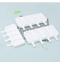 Offres Spéciales Portable et Flexible 4 trous grande taille Ellipse Silicone moule à crème glacée réutilisable Silicone Popsicle plateau pour bricolage