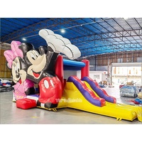 Château gonflable Mickey Mouse avec toboggan, aire de jeux pour fête à thème dessin animé