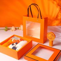 Transparent clair fenêtre fourre-tout 2mm boîte-cadeau pliante pour collations thé créatif blanc timbre impression carton fête faveur cadeau