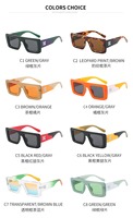 Nuevas Gafas de Sol de Diseño UV400 Duraderas con Montura Cuadrada de PC, Multicolores, con Diseño de Copo de Nieve, Montura Ancha, para Hombre y Mujer