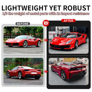 ชุดแต่งตัวถังรถยนต์คาร์บอนไฟเบอร์แห้งคุณภาพดี อัพเกรดสไตล์ Pista สำหรับ Ferrari 488 กันชนหน้า-หลัง สเกิร์ตข้าง ฝากระโปรง ช่องระบายอากาศ - Product Image 3