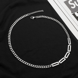 Collar Unisex de Acero Inoxidable Estilo Hip Hop con Cadena de Bambú, Personalizado, Combinable con Todo, Estilo <span class=keywords><strong>Wang</strong></span> Hedie, Diseño Cubano - Product Image 1