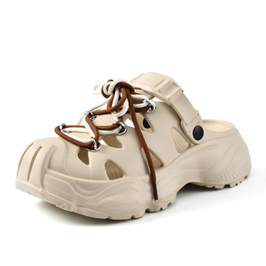 Platform Crocs Summer <b>Closed</b>-<b>Toe</b> <b>Sandals</b> EVA Anti-Slip Thick Sole 3.5cm Heel Height Couple Style Outdoor Wear - Product Image 5