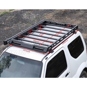 Portaequipajes de Aluminio con Tira de Luces para Suzuki Jimny 2007-2017, Pieza de Modificación para Techo, Kit de Carrocería - Product Image 6