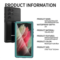 Funda Impermeable para Teléfono ShellBox IP68, Carcasa Transparente de TPU+PC+PET para Samsung 23, 23Plus, 23Ultra, S24Ultra, S26Ultra