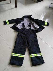 Traje de bombero de algodón ignífugo barato, <span class=keywords><strong>ropa</strong></span> de fuego, uniforme de bombero, equipo de lucha contra incendios - Product Image 2