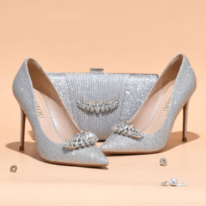 silver bridal pumps
