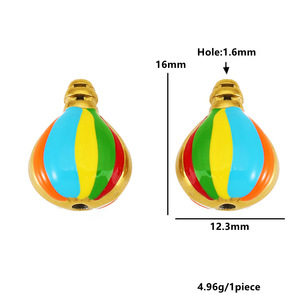 Pendentif en acier inoxydable motif animal de dessin animé mignon, montgolfière et vélo, accessoire DIY pour bracelet, collier, porte-clés - Product Image 3