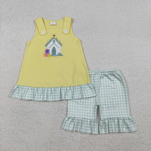Conjunto de Ropa de Verano para Bebés Niños con Bordado y Estampado a Cuadros - Product Image 5