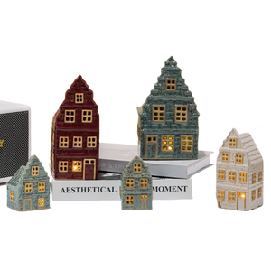 Led Lighted <strong>Christmas</strong> House Decoration Ceramic <strong>Village</strong> House Porcelain Houses - Product Image 2