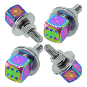 <b>Dice</b> Car License Plate Screw <b>Set</b> 40mm Stainless Steel Aluminum Alloy Decorative Fasteners For Vehicle Use - Product Image 3