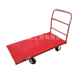 Chariot à main à plateau plat en acier à quatre roues, robuste, industriel, vert, avec revêtement en poudre - Product Image 5