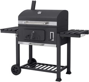 Heavy Duty Powder Coated Barbecue Grill Trolley Smoker with Storage <b>Table</b> for Backyard Charcoal <b>BBQ</b> - Product Image 6