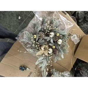 Db 20 Inch Pvc Christmas <b>Wreath</b> With Warm Lights Indoor Door <b>Decor</b> For Front And Party Traditional Style - Product Image 4