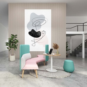 Table de bar haute personnalisée, style nordique moderne, avec assise en mousse rembourrée, pour bureau, acoustique et offrant une intimité. - Product Image 4