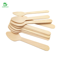 Cuillère jetable biodégradable en bois de bouleau simple EVERYDAY 95 mm, couverts de fête écologiques, logo personnalisé, lot en vrac (10 000 pièces)