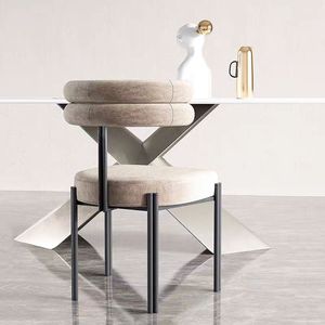 Chaises de salle à manger design élégantes, style <span class=keywords><strong>scandinave</strong></span>, meubles de villa en métal, chaises de salle à manger de luxe en velours <span class=keywords><strong>bleu</strong></span> - Product Image 5