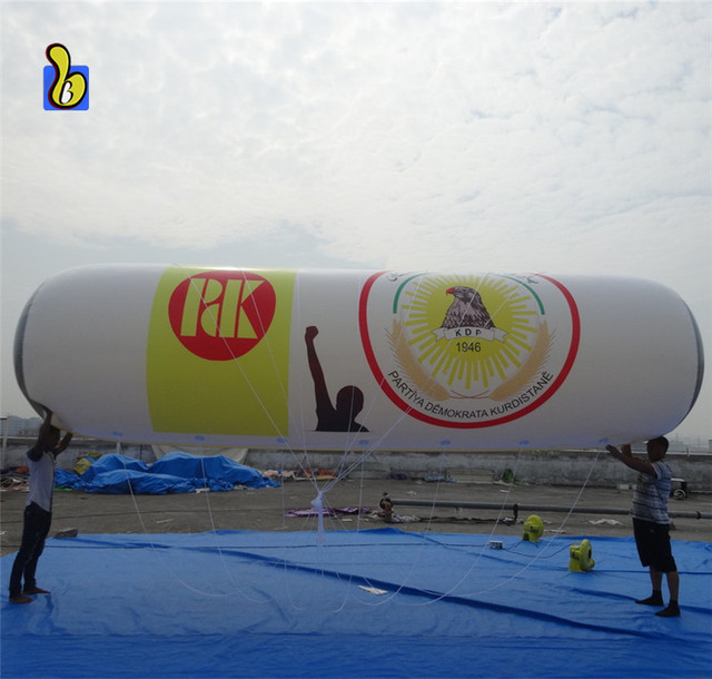 20ft Long PVC Tube Helium Balloon, LED Inflatable Tube Balloon for Election Event