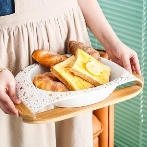 Tazón de Cerámica con Textura de Mármol para Frutas, Dim Sum y Té de la Tarde, Estilo Nórdico Creativo para el Hogar - Product Image 5