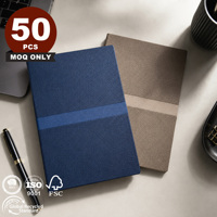 Carnet promotionnel à couverture souple en cuir PU texture litchi, format 5,8x8,3, style professionnel, logo personnalisé, ligné ou à points.