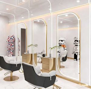 Miroir de salon de coiffure professionnel avec éclairage, simple, simple face, inclinable - Product Image 1