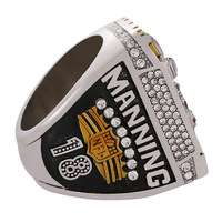 Anillo de campeonato Denver Broncos 2015 de alta calidad personalizado de fábrica, anillo de joyería de moda con chapado en oro