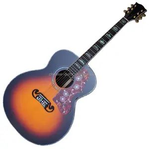 Flyoung tabac sunburst 43 pouces guitare acoustique SJ200 modèle guitare toute solide