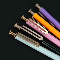 Bolígrafo de Metal Retráctil Clic 1.0mm Tinta Negra 5 Colores Negro Morado Naranja Blanco Rosa Regalo Publicitario Logo