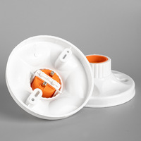 Portalámparas LED E27 Plano de 12 cm, Plástico Baquelita con Revestimiento Interno de Rosca Resistente, Blanco, Seguro y Sostenible