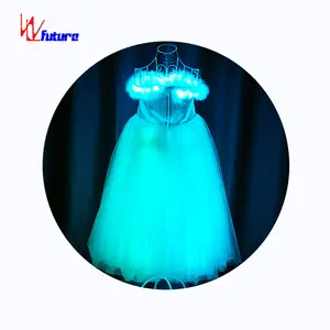 performance+wear Fashionable Belly Dance safe light led luminous prom dress led stage lights