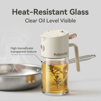 Pulvérisateur d'huile 2-en-1 en verre de qualité alimentaire 600 ml, bouteille anti-fuite pour pulvériser et verser l'huile pour la cuisine, la cuisson, les grillades, les salades et la pâtisserie
