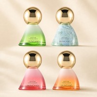 Luxuriöse 30ml Pyramiden-Glasflasche für Lotionen mit Übergroßem Goldkugel-Verschluss, 4-Farben-Farbverlauf-Beschichtung, Foundation-Verpackung