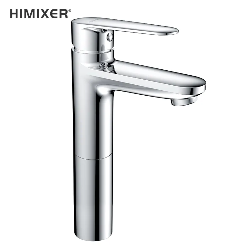 Himixer small MOQ bathroom sink faucet chrome single handle deck mounted lavatory faucet torneira copper upc basin mixer faucet