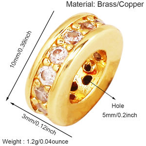 Perle en émail et zircon à grand trou de style européen, compatible avec les bracelets, colliers, boucles d'oreilles <span class=keywords><strong>Pandora</strong></span>, accessoires et fournitures pour la fabrication de bijoux R83 - Product Image 6