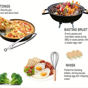 12 Pcs Fungun Kitchen Gadgets <b>Tools</b> Set Khaki Heat Resistant <b>Silicone</b> Kitchen Cooking Utensil Set for Nonstick Cookware - Product Image 5
