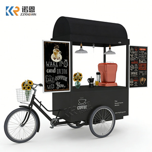<span class=keywords><strong>Chariot</strong></span> à café à pédales personnalisé en acier inoxydable avec auvent pour la vente de café en plein air - Product Image 1