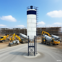 Serbatoio di cemento verticale polvere Silo cantiere serbatoio in calcestruzzo chiuso Silo di cemento stoccaggio alla rinfusa