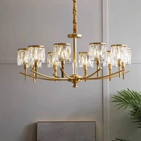 Lustre en cristal K9 moderne pour villa décorative, grand hôtel, projet de luxe, aluminium, éclairage LED décoratif, suspension longue