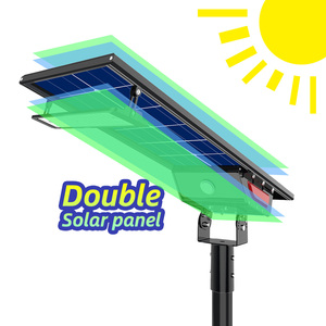 Çift taraflı GÜNEŞ PANELI çift yüzlü entegre pil 30w 40w 60w 80w 100w 120w güneş sokak işık