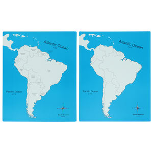 GE035 मोंटेसरी बच्चों लकड़ी के शैक्षिक बच्चों खिलौना दक्षिण अमेरिका नियंत्रण मानचित्र - Product Image 3