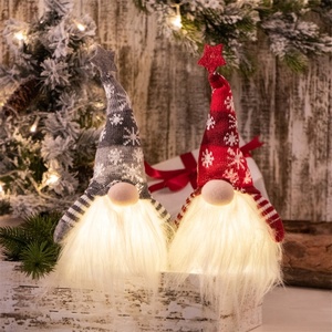 Figurine de noël en peluche 21 cm, décoration de table d'intérieur, avec éclairage LED, figurine <span class=keywords><strong>elfe</strong></span> <span class=keywords><strong>scandinave</strong></span>, fourre-tout - Product Image 1