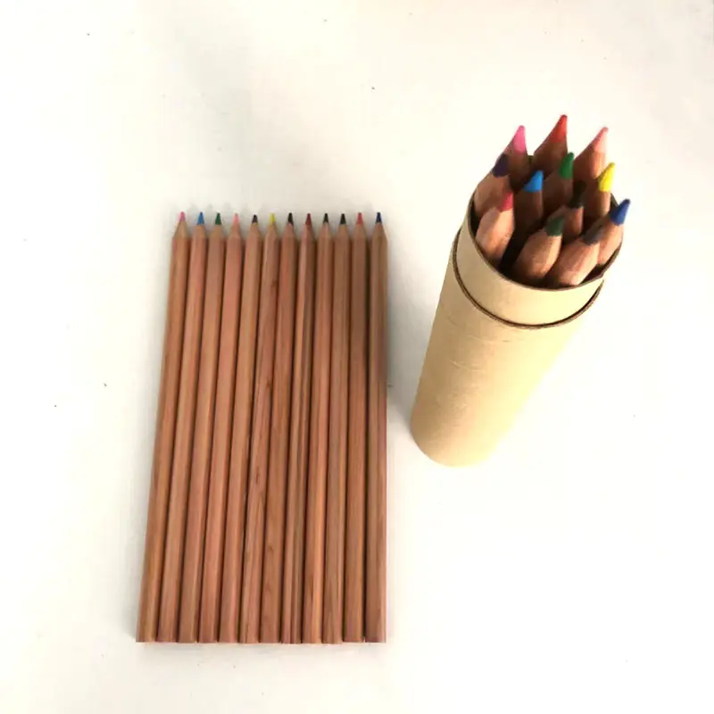 High Quality Cedar Wood Colored Pencils Set Custom Colour Pencil Support OEM