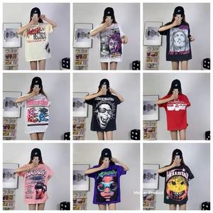 Nuova T-shirt Estiva da Uomo in Puro Cotone a Doppio Filato con Stampa Lettere Serie Hell <span class=keywords><strong>Star</strong></span>, Stile American Vintage, Vestibilità Larga a Maniche Corte - Product Image 4