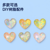 Breloques en résine en forme de cœur scintillant, accessoires de bricolage pour coque de téléphone et pince à cheveux