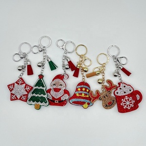 New Durable Fashion Carabiner Christmas Rhinestone Bag Pendant Tassel Decoration Best-selling Hanging Ornament Keychain - Product Image 1
